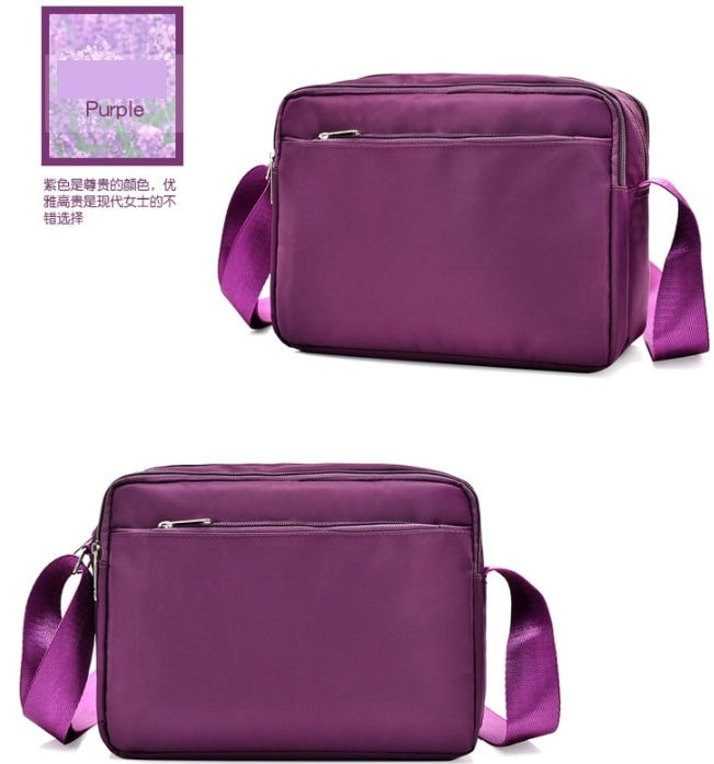 Tas Selempang Wanita Import Waterproof Nylon Shoulder JC-21 - Purple