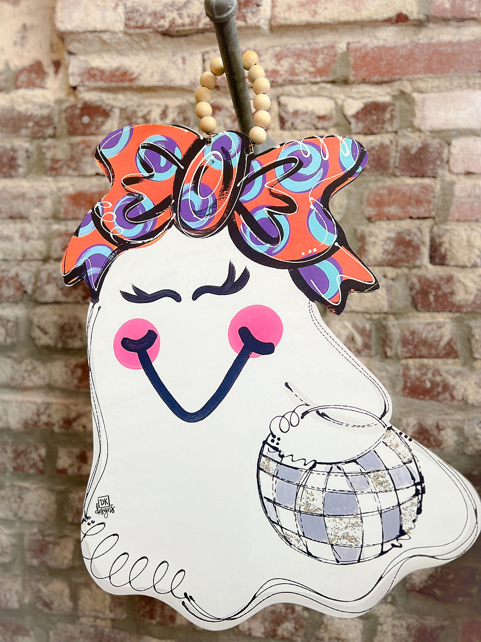 Disco Girl Ghost Door Hanger