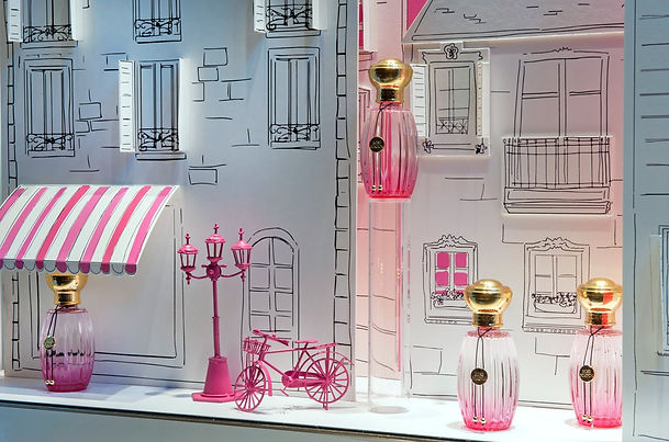 Vitrine Annick Goutal Rose pompon