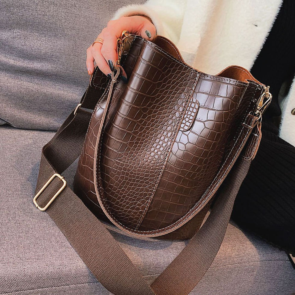Thumbnail: Blake Shoulder Bag -Chocolate Croc