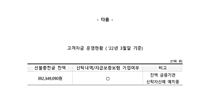 전자금융업자의 이용자자금보호가이드라인 공시 2022년 3월말 기준.png