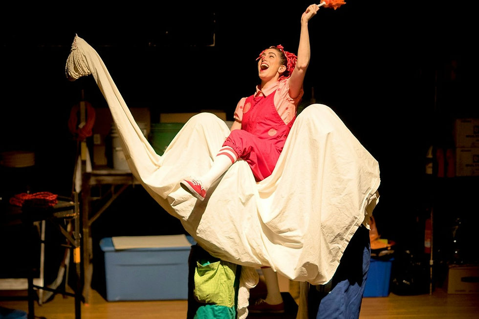 Yellow Bird Chase performers transform everyday materials into imaginative characters