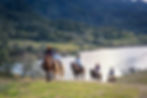 People horseback riding near a lake at Alisal Guest Ranch & Resort, a dude ranch near Los Angeles, enjoying scenic views and outdoor adventure.