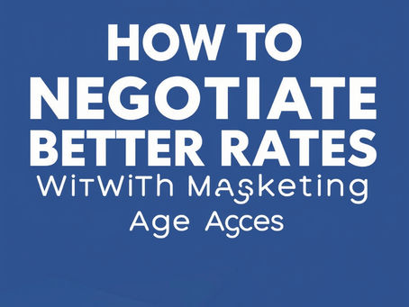 A graphic detailing four ways to negotiate with a digital marketing agency: consolidating services, trimming vanity deliverables, leveraging geographic arbitrage, and performance-based milestones.
