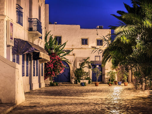 Traditional Moroccan town with narrow streets lined by stone buildings, showcasing the architectural style and charm of the local town