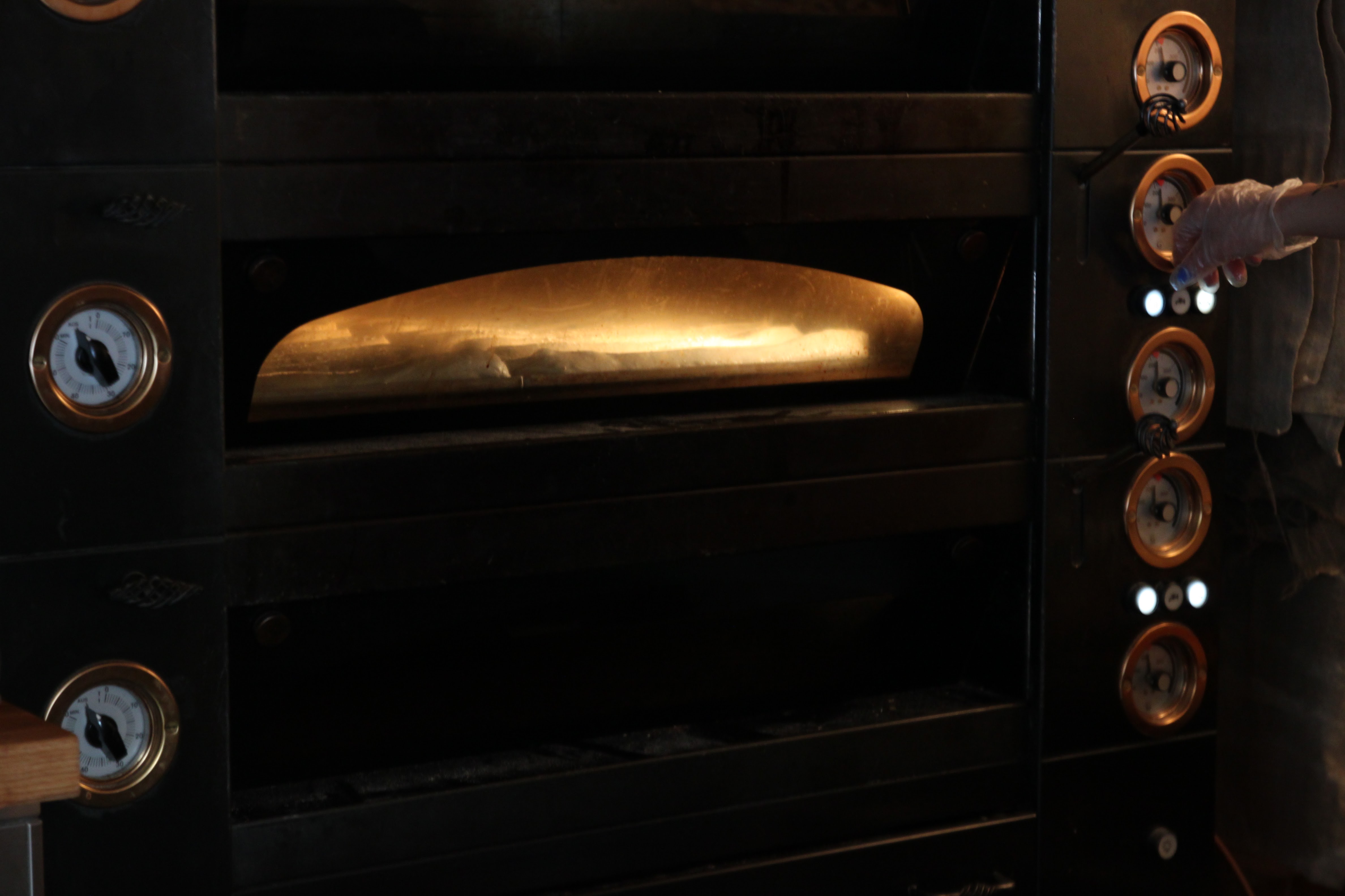 Sourdough dough in bowl showing gluten development