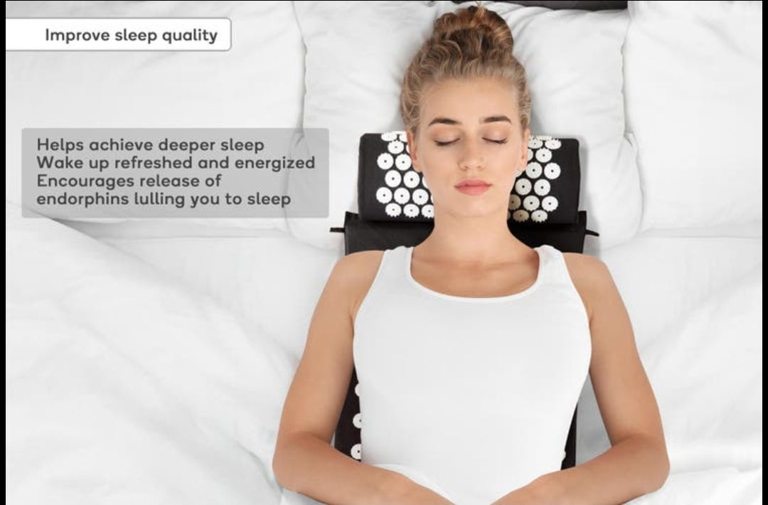 Self-Acupuncture Mat and Pillow - No-Needles (with drawstring carry bag)