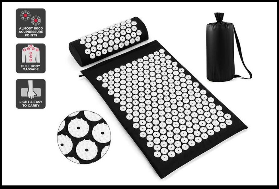 Thumbnail: Self-Acupuncture Mat and Pillow - No-Needles (with drawstring carry bag)