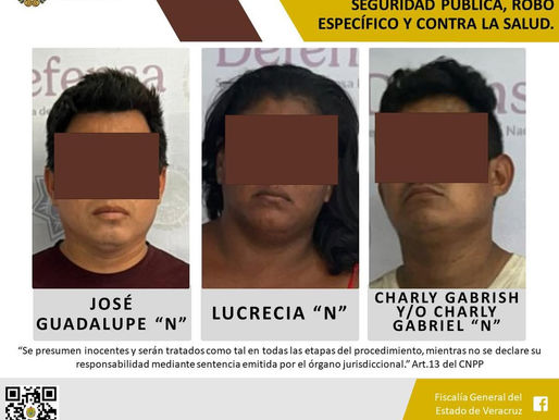 Imputados como probables responsables de los delitos contra las instituciones de seguridad pública, robo específico y contra la salud.