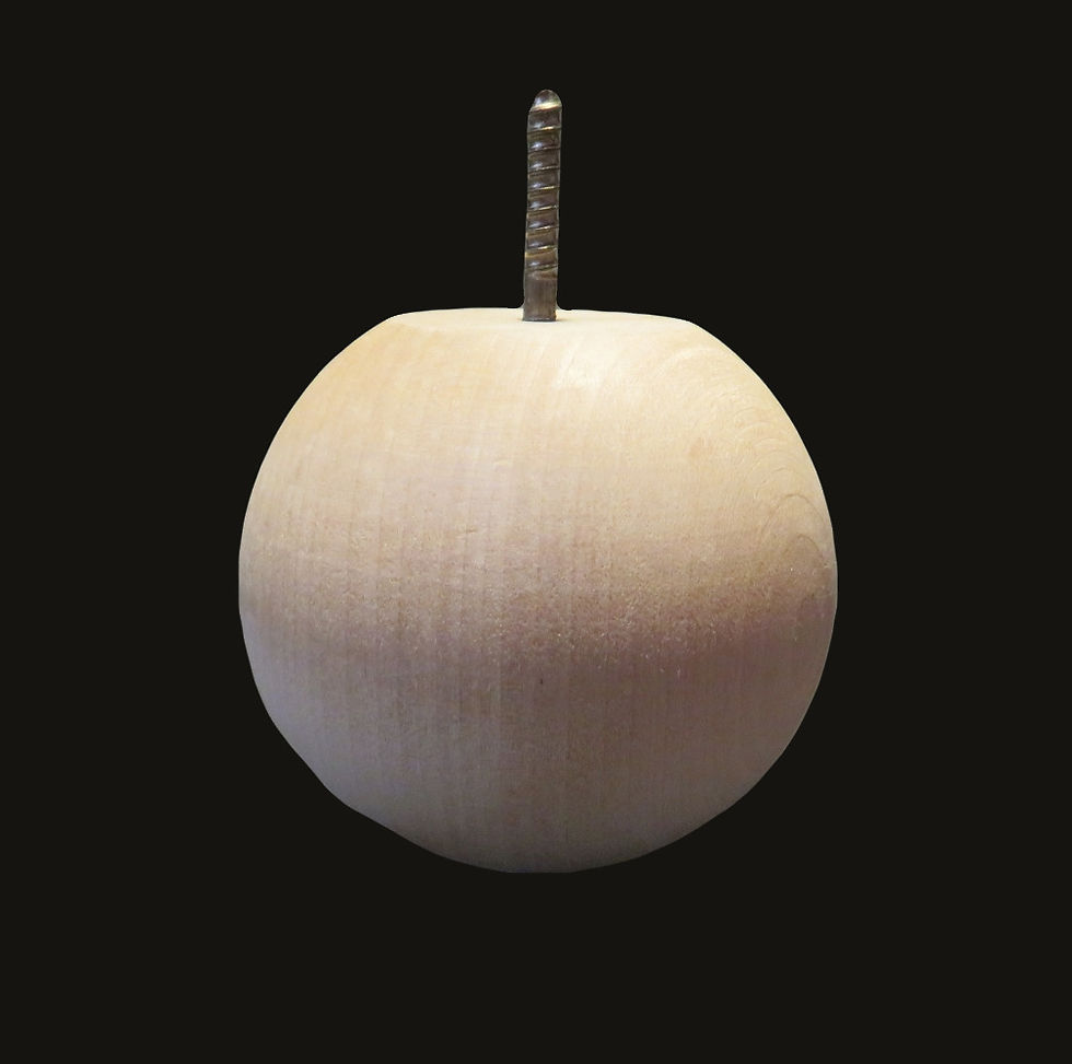 Thumbnail: Birch Ball or Craft Finial. Paint Grade. 3" Ball. Flat spot for mounting. #13