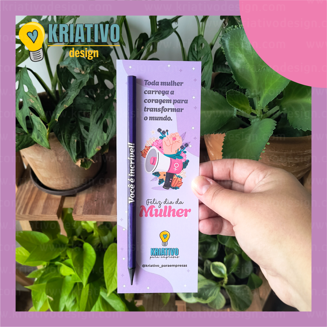 Cartão Lápis 1 - Dia da Mulher