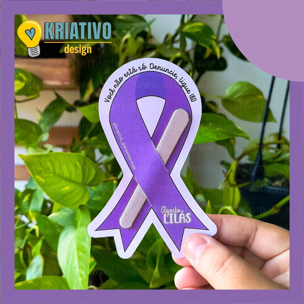 Cartão Lixa1 - Agosto Lilás