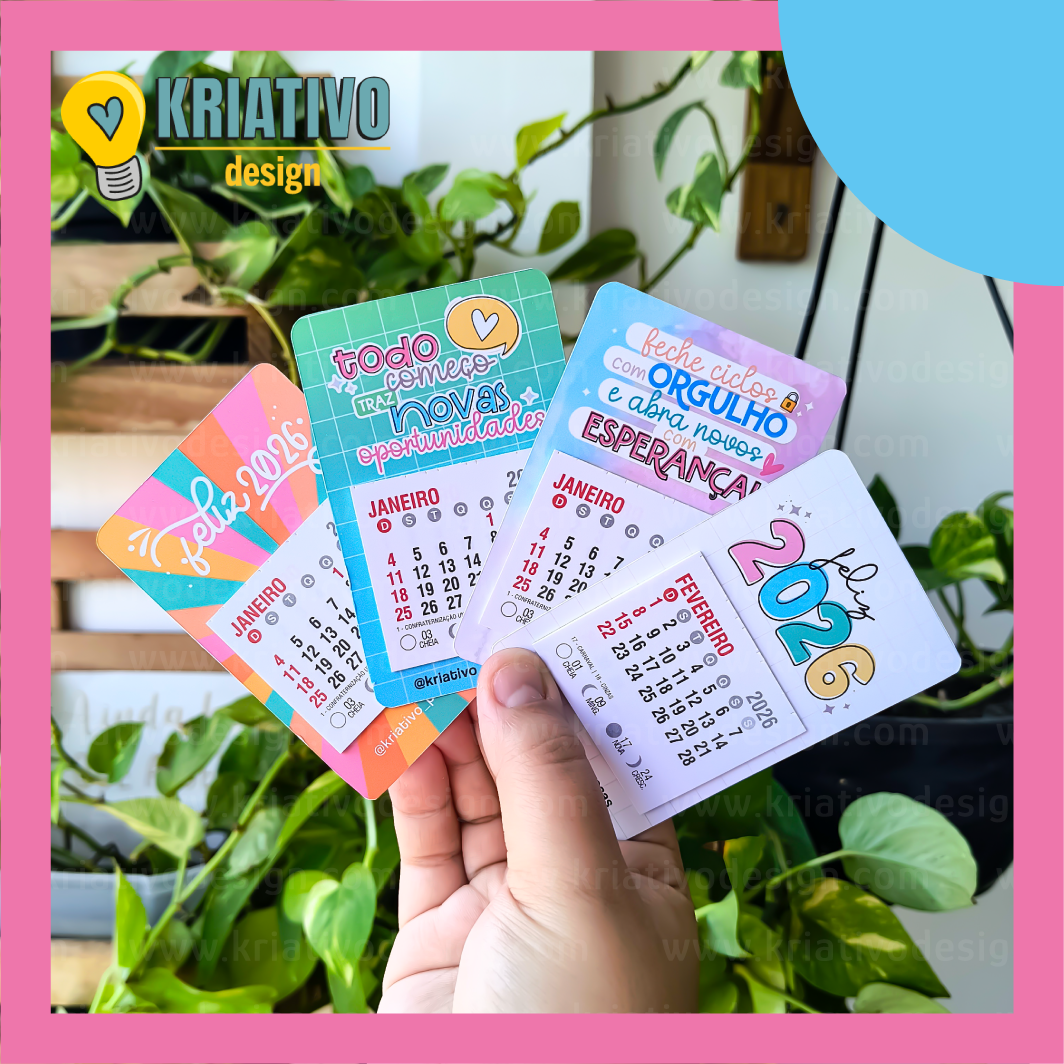 Cartões para calendário 2026