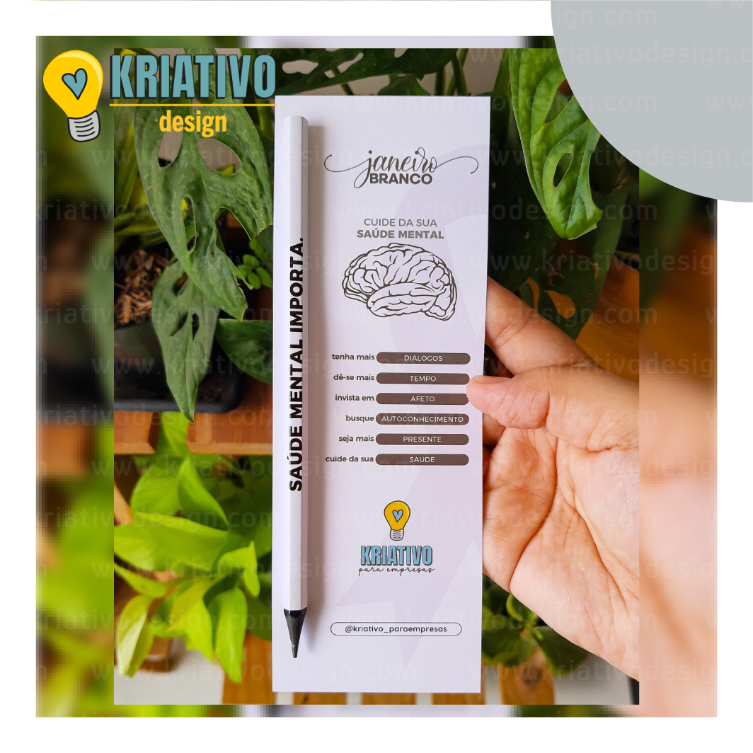 Cartão Lápis - Janeiro Branco