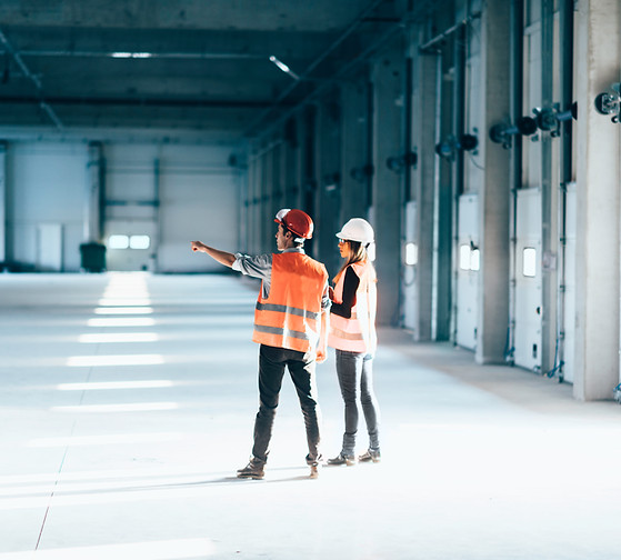 Construction workers on site