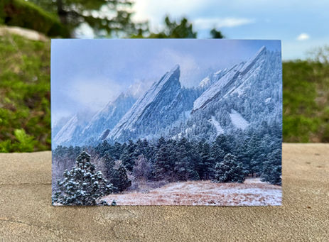 Boulder Flatirons Winter Scene 5 x 7 greeting card