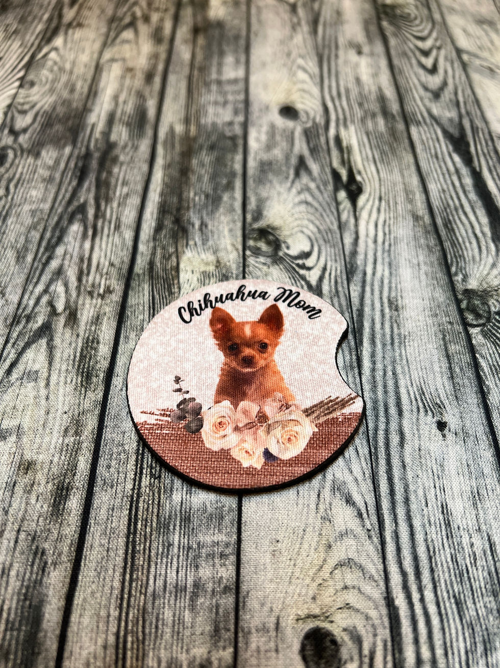 Chihuahua Mom Neoprene Car Coaster