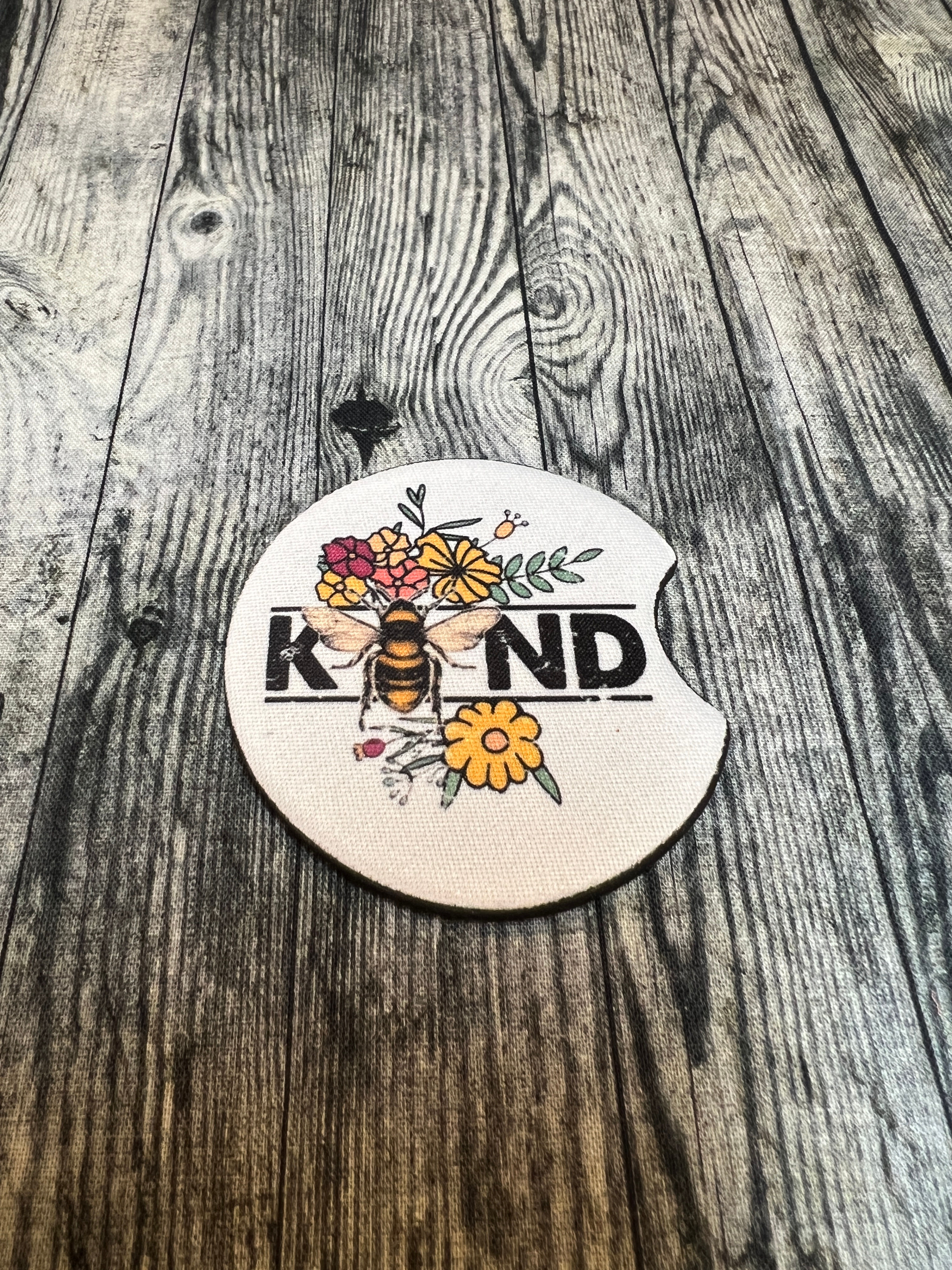 Bee Kind Neoprene Car Coaster