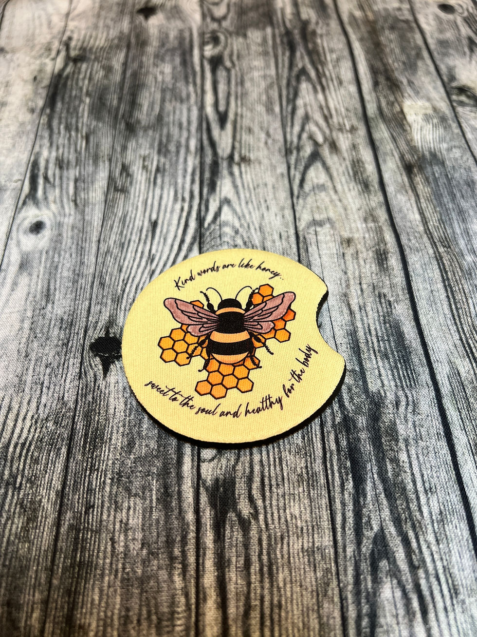 Kindness Neoprene Car Coaster