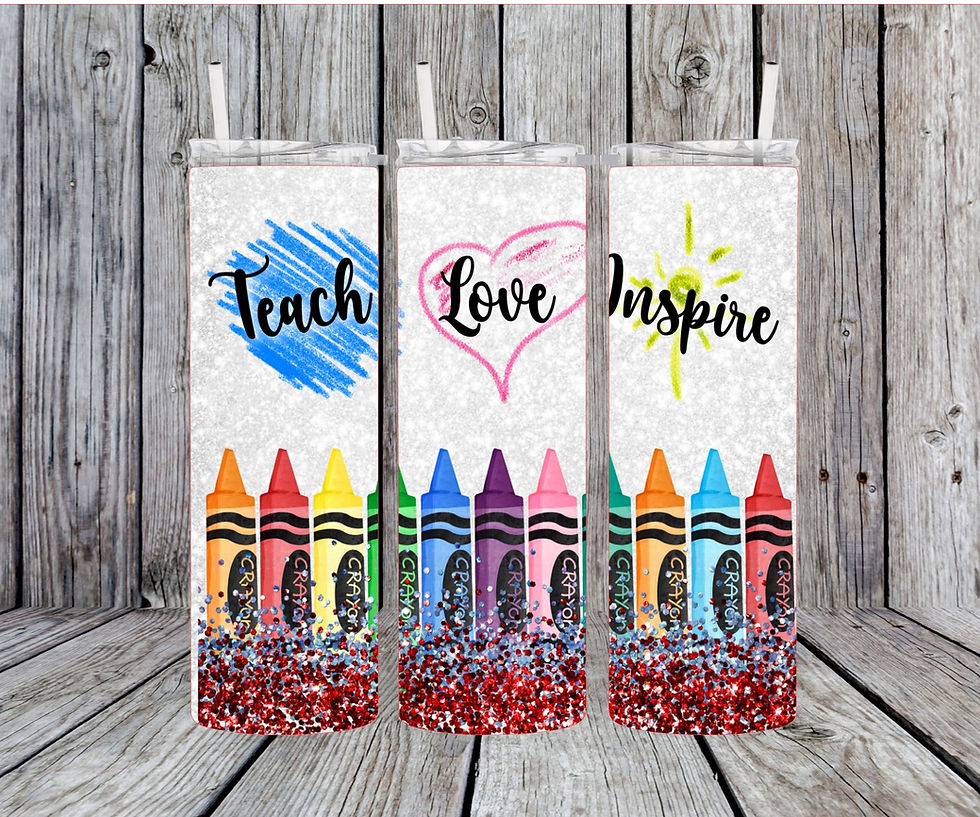 Teach Love Inspire Crayons Tumbler including Shipping