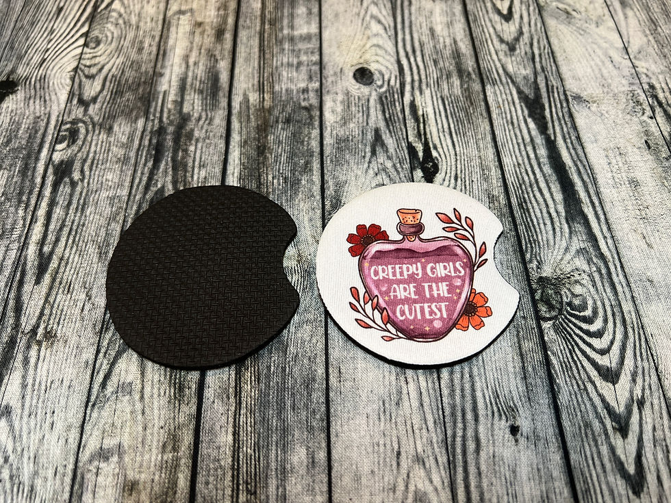 Thumbnail: Creepy Girls are the Cutest Neoprene Car Coaster