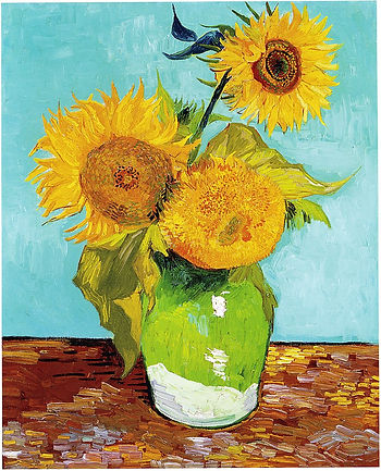 Van Gogh’s use of bold yellows in his famous Sunflowers
