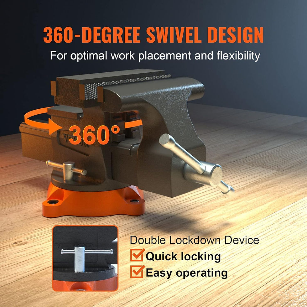 Miniatura: GEOFORNITURE Morsa di Precisione da Banco Base Girevole da 360°, Morsa da Banco