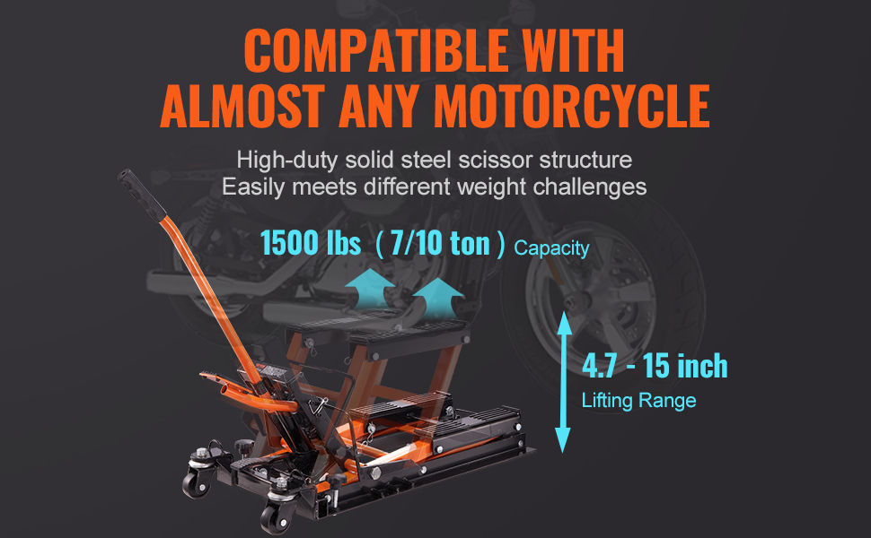 Miniatura: GEOFORNITURE Sollevatore Idraulico a Ponte per Moto Bici ATV da Officina