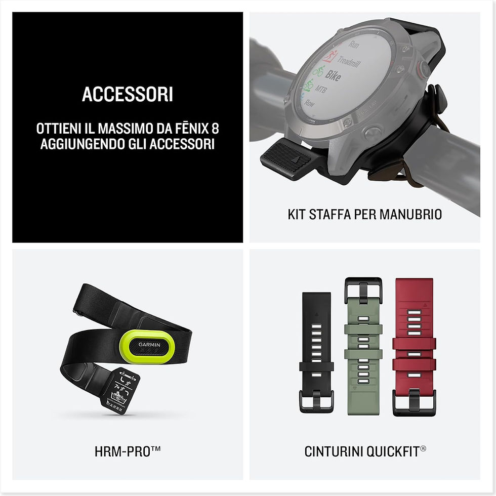 Miniatura: Orologio Garmin fēnix 8, 47mm, Display AMOLED 1,4", Touch, Pulsanti induttivi