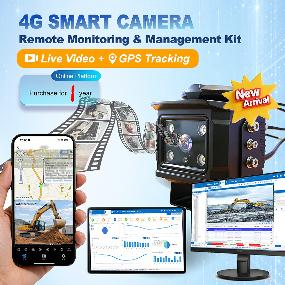 Miniatura: Sistema di Monitoraggio Remoto per Veicoli da Costruzione con Telecamera 4G,