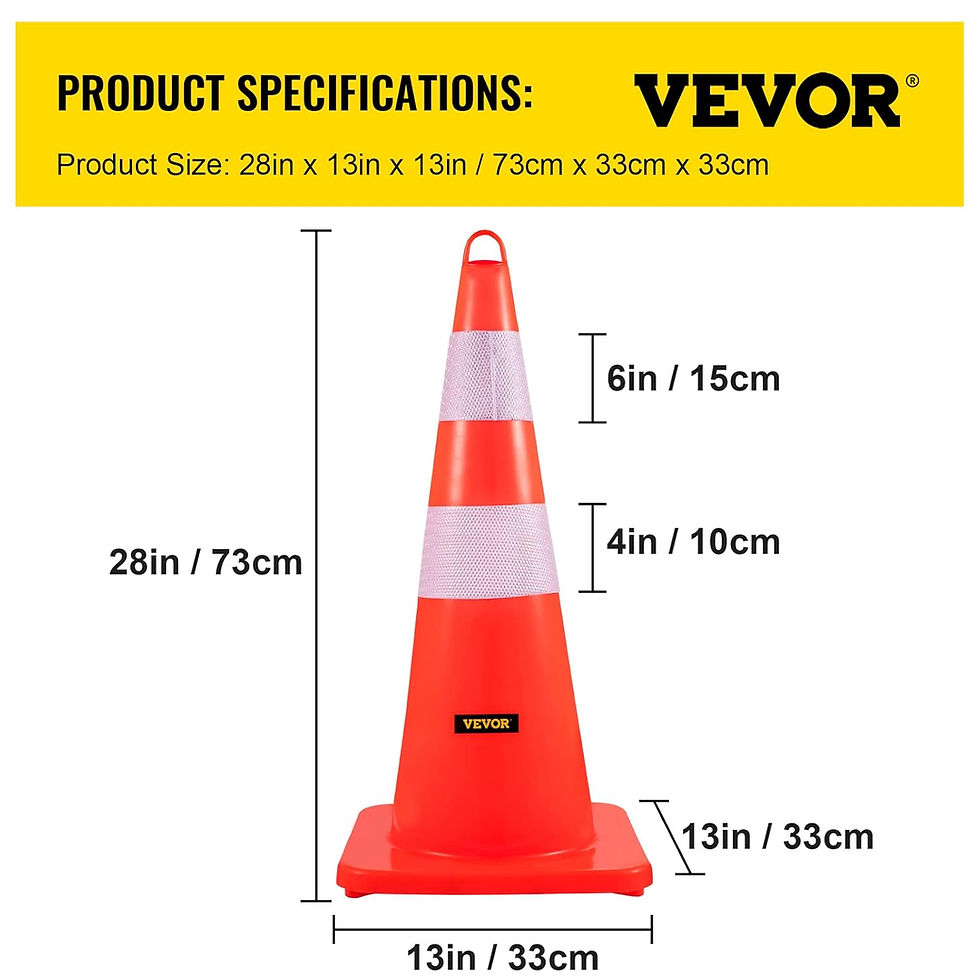 Miniatura: GEOFORNITURE  Coni di Sicurezza, 10 Coni Traffico 28", Coni Costruzione in PVC 