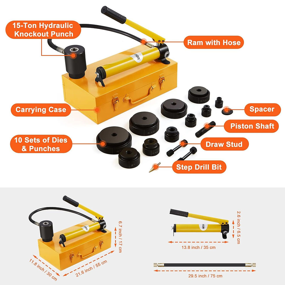 Miniatura: GEOFORNITURE Kit di Punzonatrice Idraulica per Perforazione con 10 Dadi Pressio