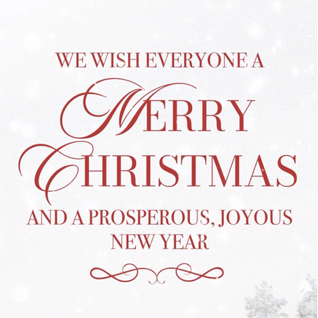 We Wish Everyone a Merry Christmas and a Joyous New Year
