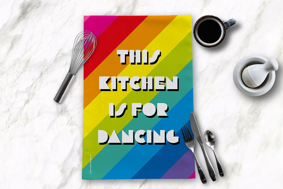 Thumbnail: This Kitchen Is For Dancing Colourful Tea Towel