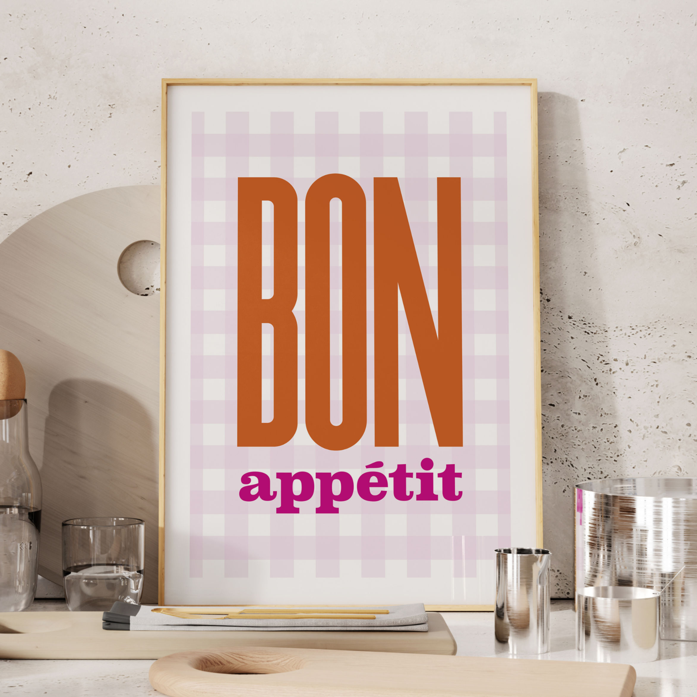 Colourful Bon Appétit unframed kitchen print