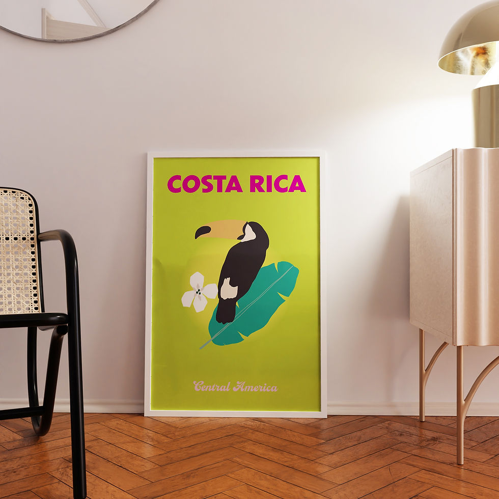 Thumbnail: Set of 6 Travel Prints – Miami, Capri, St Tropez, Amalfi, Mykonos, Costa Rica