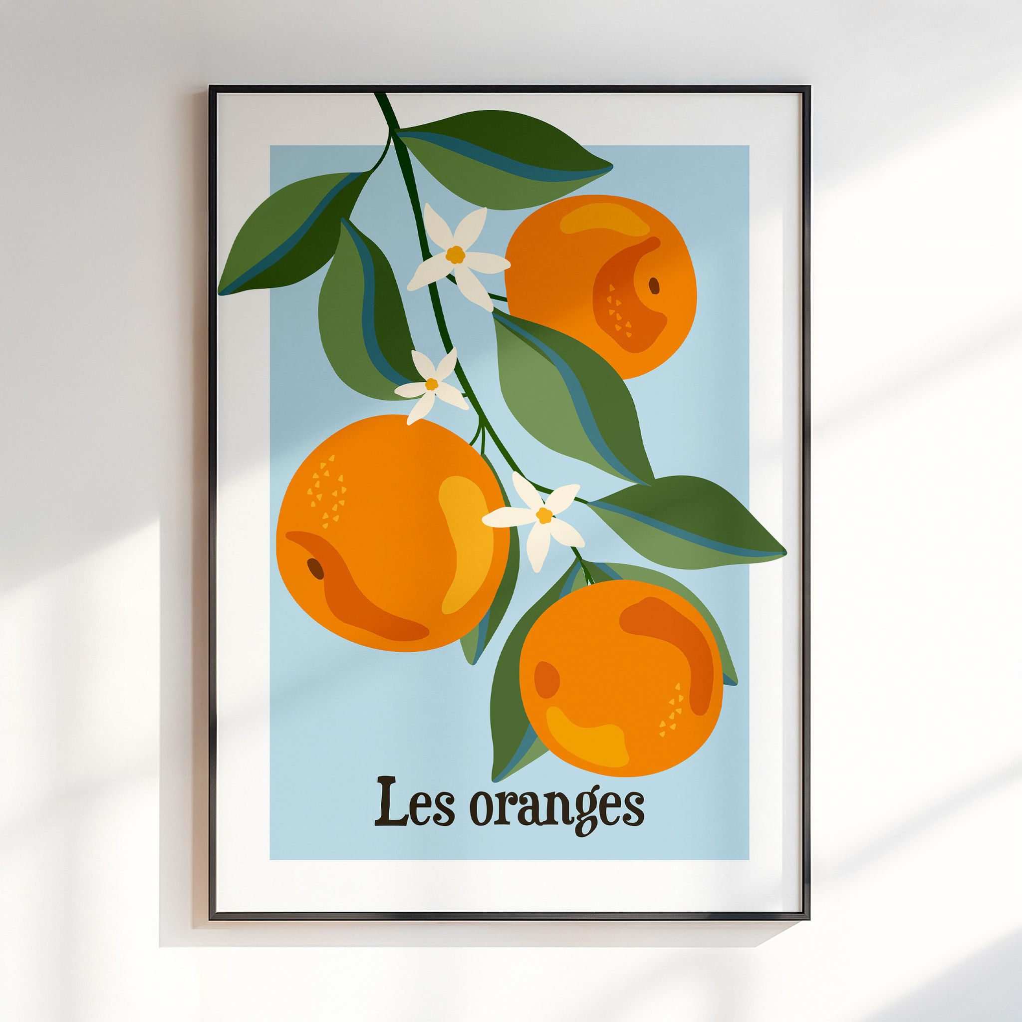 Vibrant trendy oranges fruit Kitchen poster