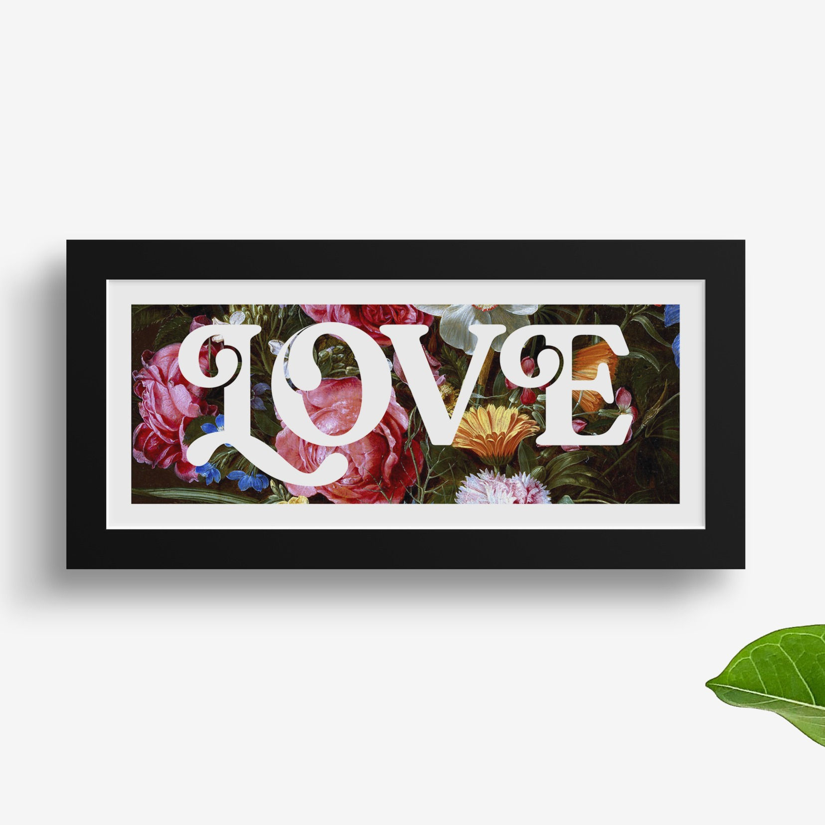 Vintage Floral Love Framed Print