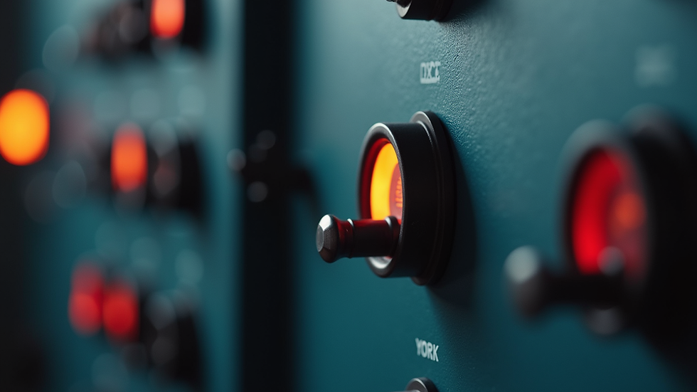 Close-up view of a York furnace control panel