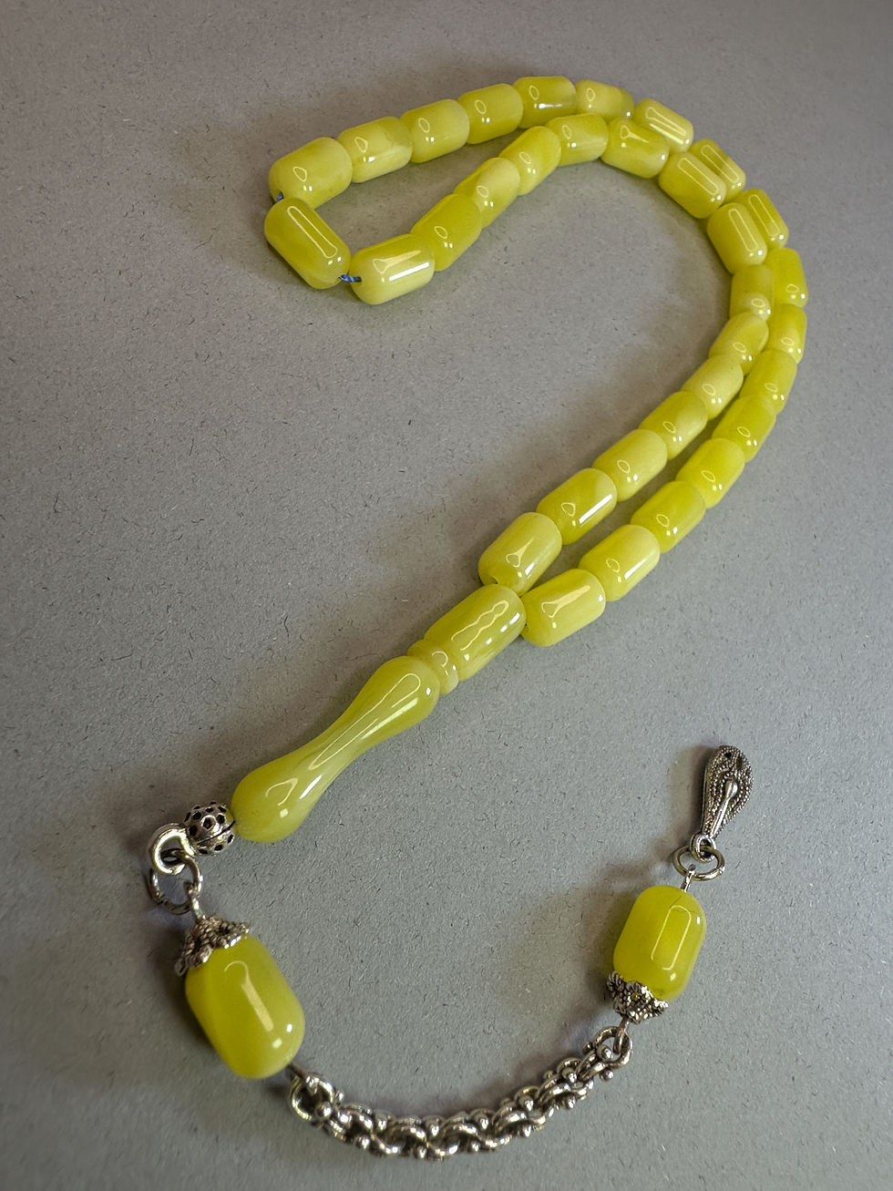 Miniaturbild: Capsule Cut Beirut Drop Prayer Beads - Yellow Swirl Pattern