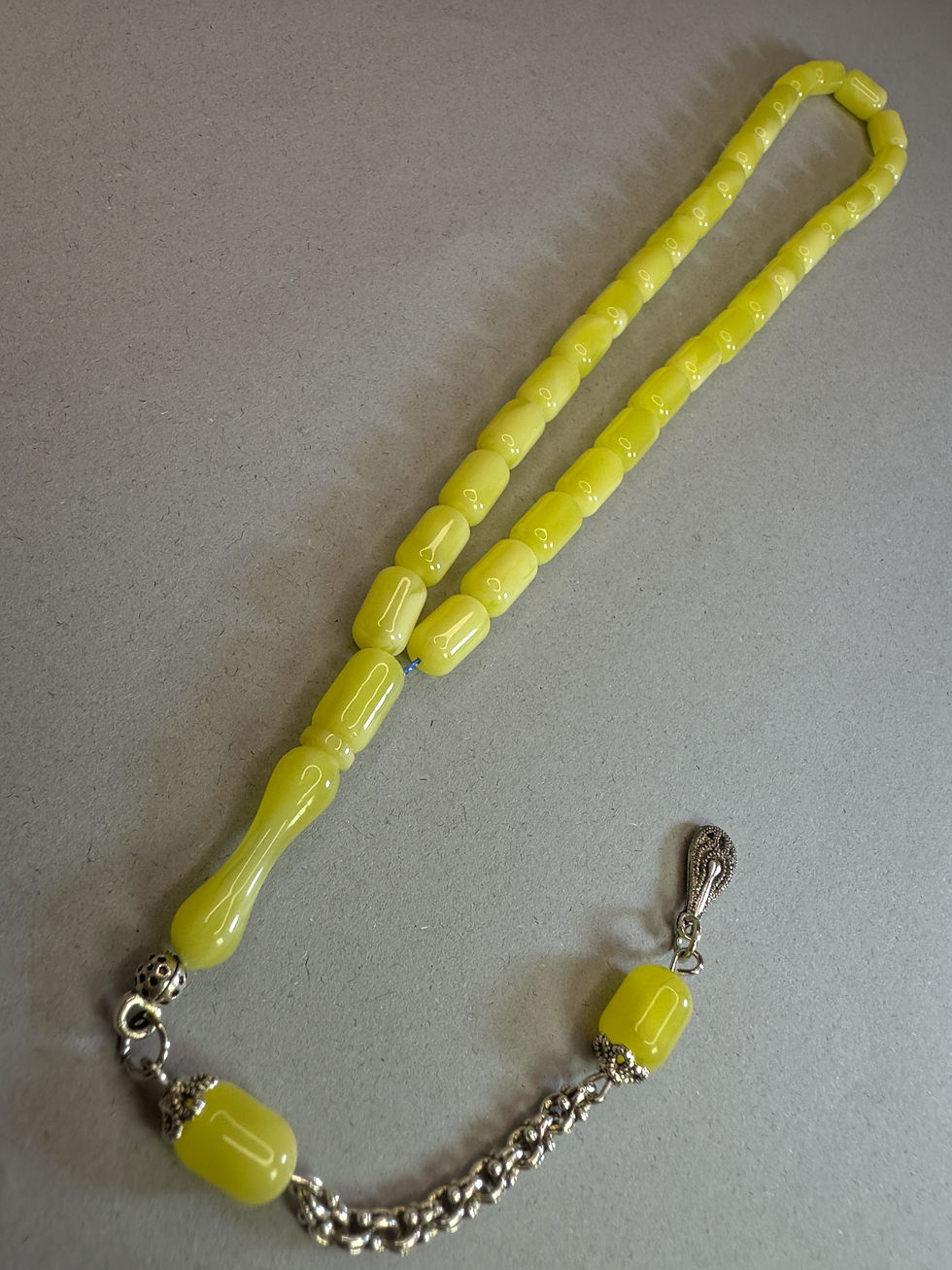 Miniaturbild: Capsule Cut Beirut Drop Prayer Beads - Yellow Swirl Pattern