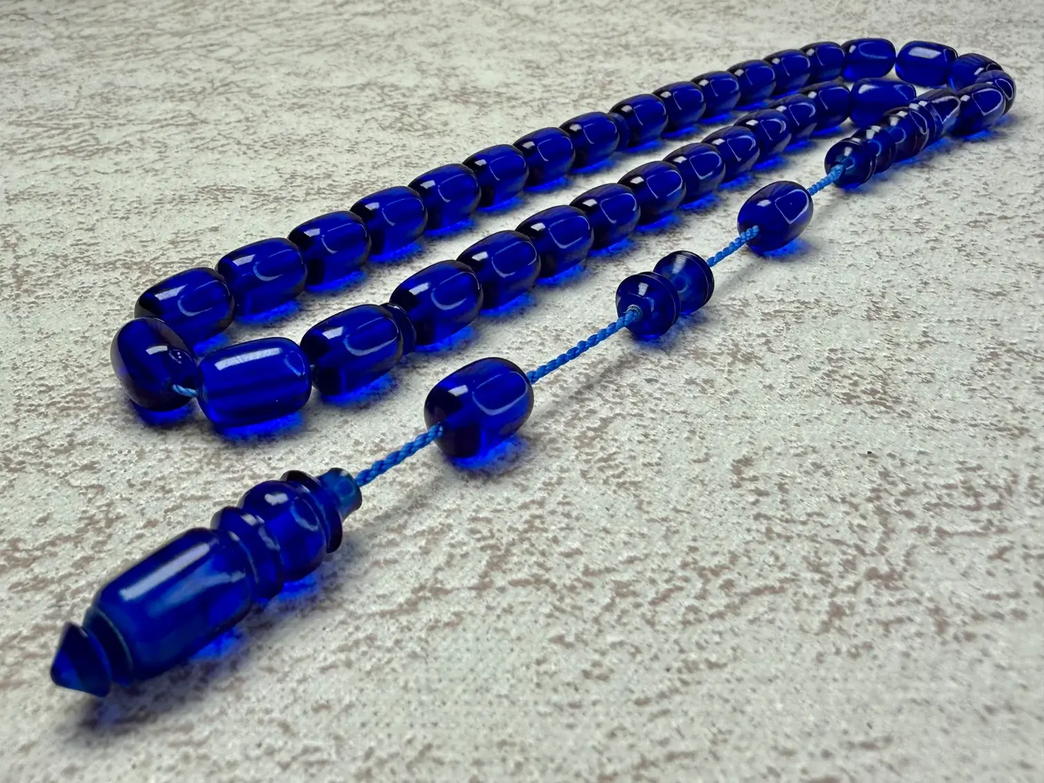 Master-Crafted Aqua Pressed Amber Capsule Cut Tasbih