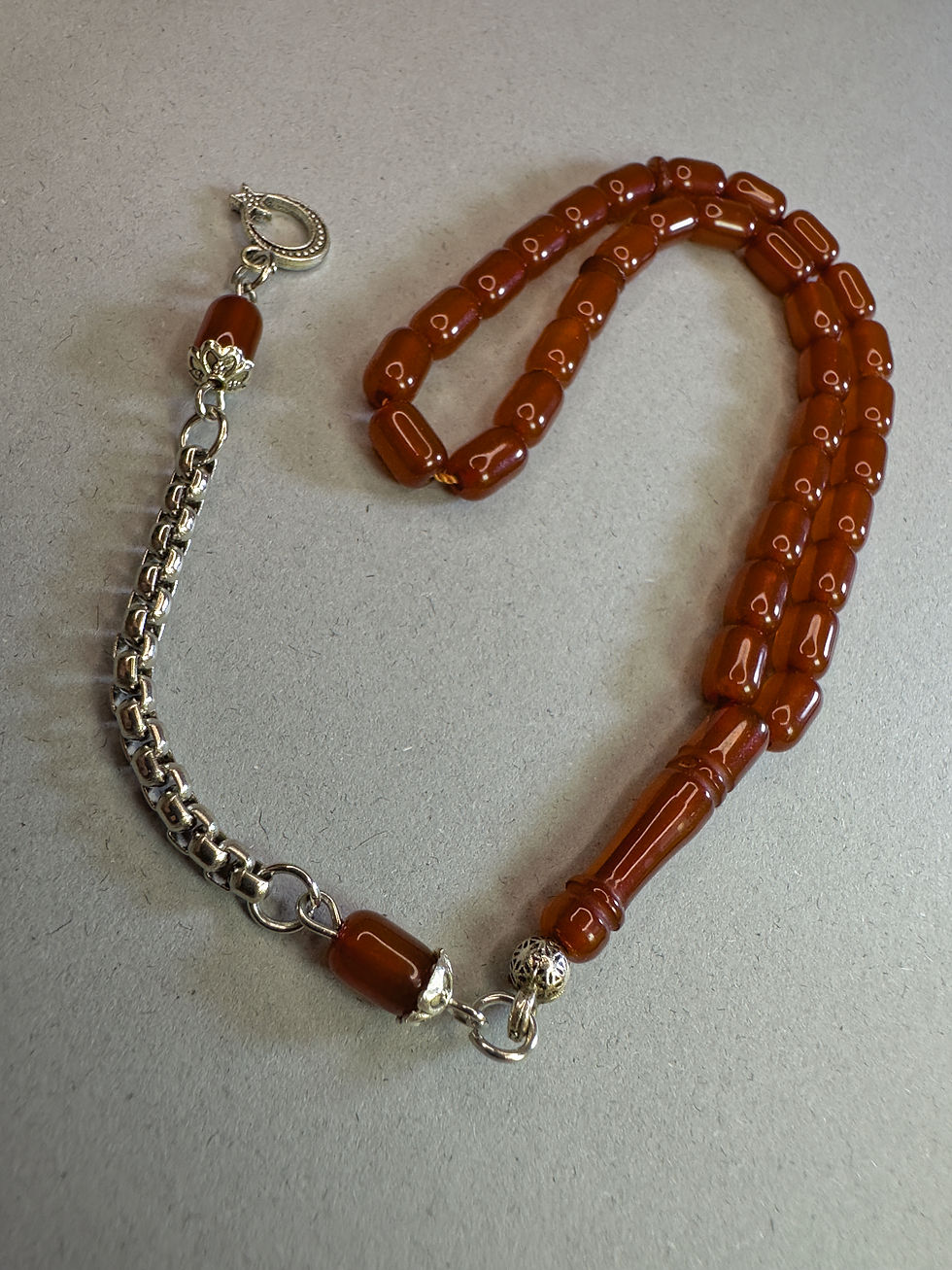Thumbnail: Wrist-Sized Brown Beirut Drop Resin Misbaha - Capsule Cut