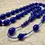 Thumbnail: Master-Crafted Ocean Blue Mosaic Pressed Amber Prayer Beads