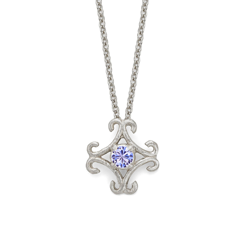 Thumbnail: Celeste sterling silver necklace with small pendant