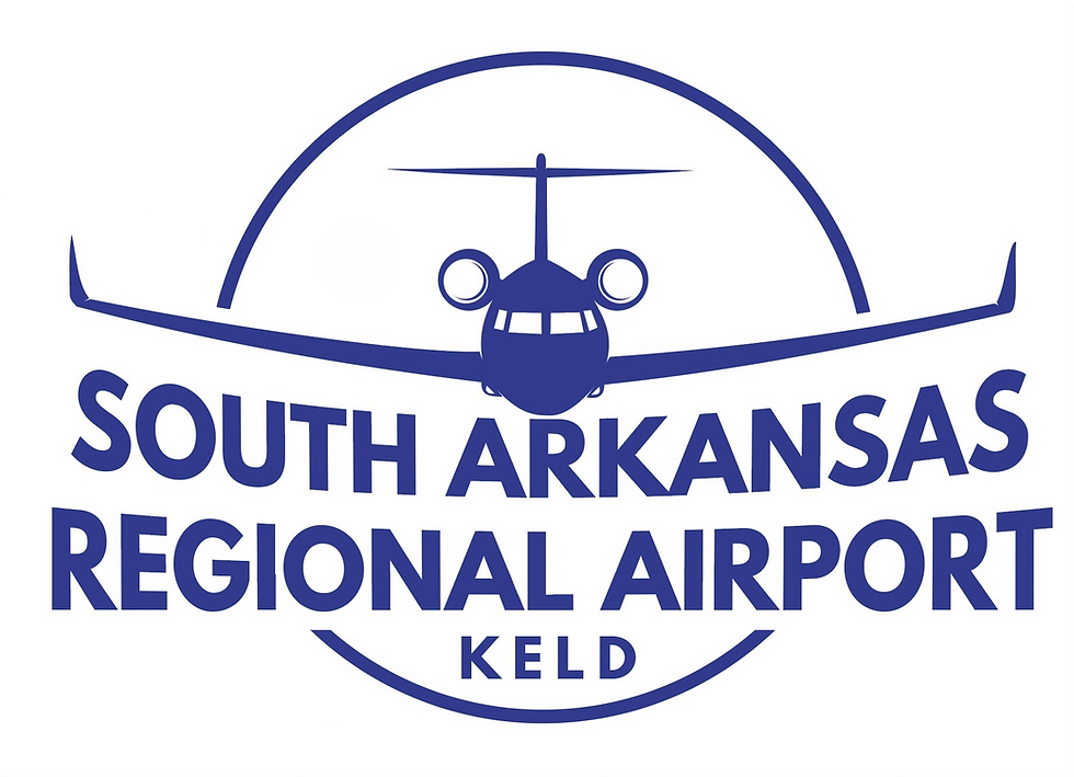 South Arkansas Regional Airport KELD logo with airplane