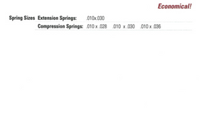 NiTi Compression Spring Chart