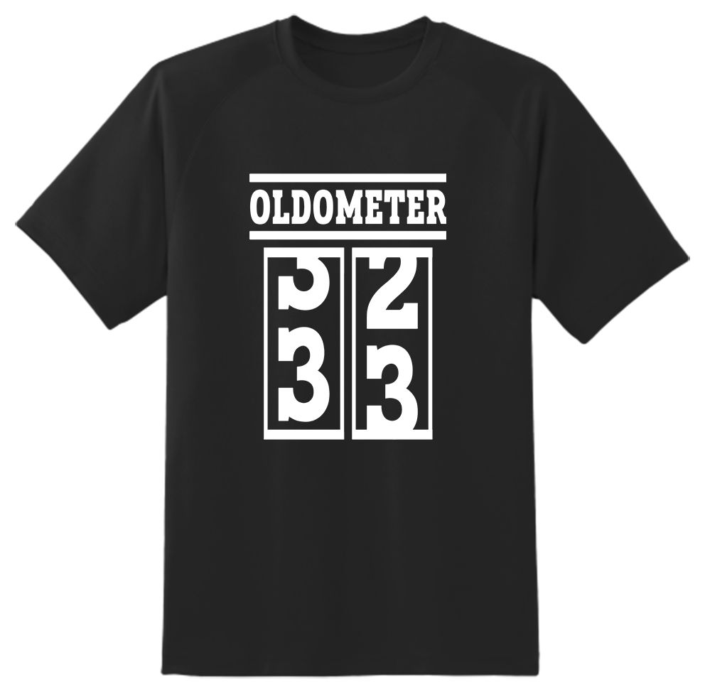 Oldometer 33rd Birthday T shirt- Funny Novelty T shirt- Gift Idea- Unisex