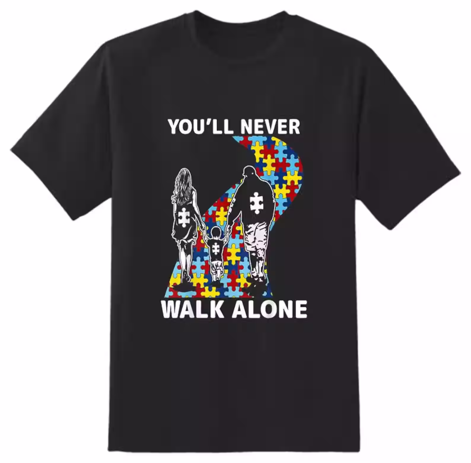 Autism Awareness You'll Never Walk Alone Adult Unisex T shirt