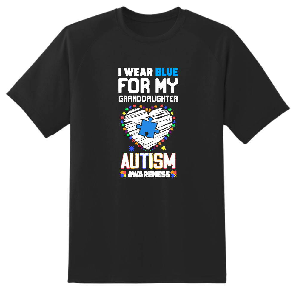 I Wear Blue For My Grand daughter -Autism Awareness Unisex T shirt Adults